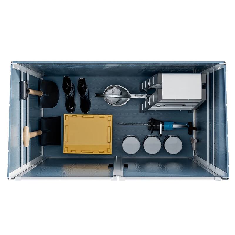 Outdoor Waterproof Plastic Storage Shed with Lockable Doors