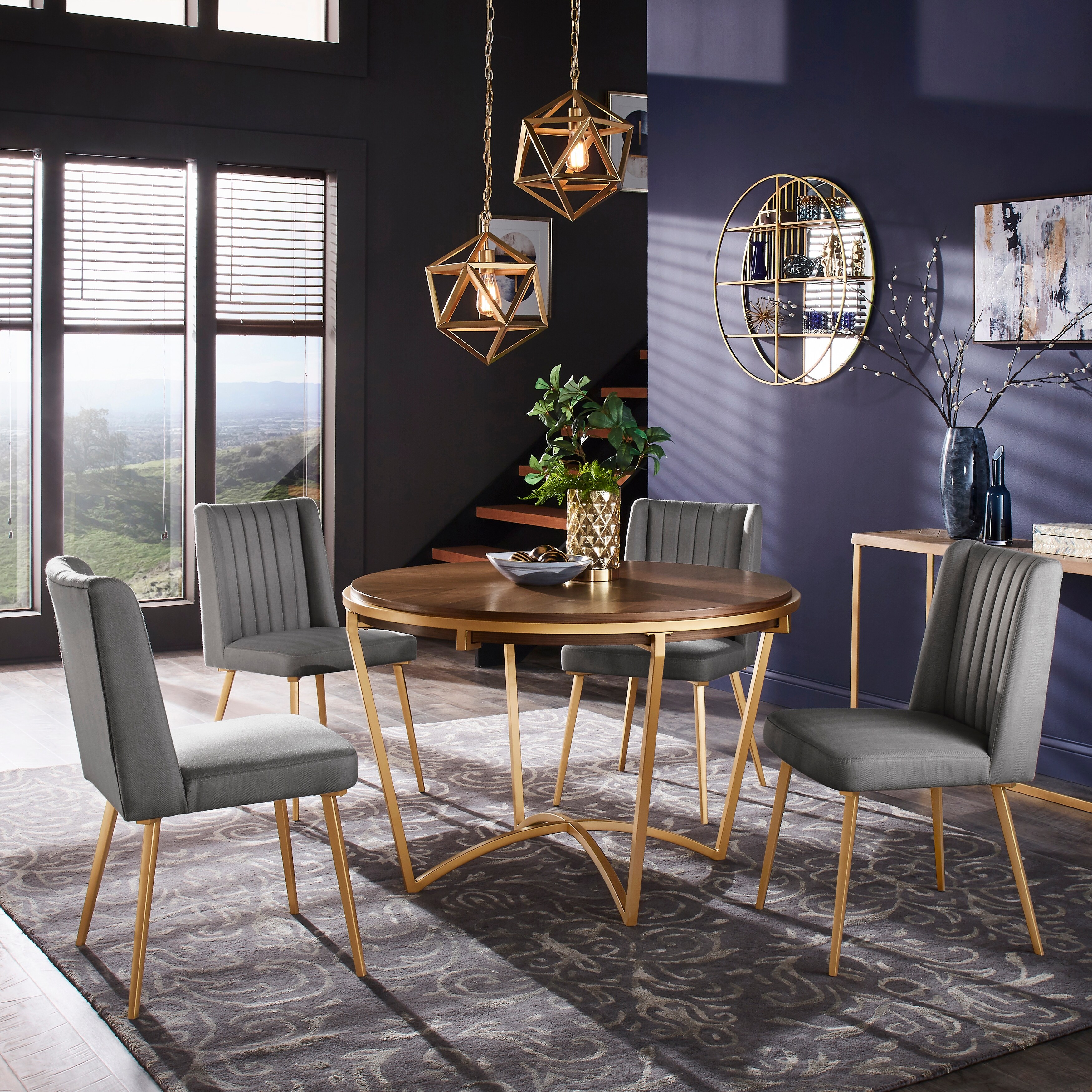 Shop Vanderson Natural Wood And Gold Dining Set By Inspire Q