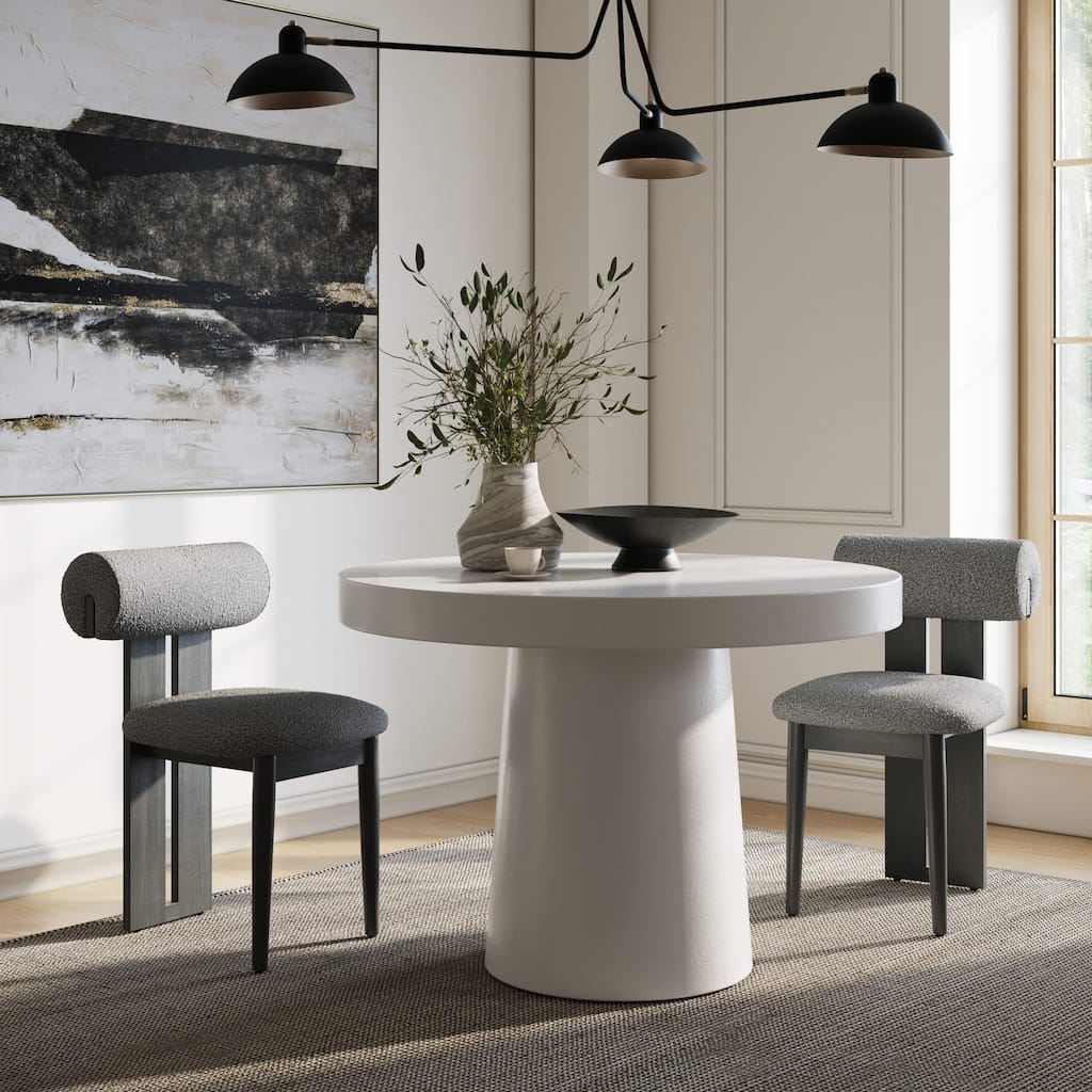 Modrest Desoto Modern White Concrete Round Dining Table