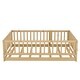 preview thumbnail 86 of 89, Montessori Floor Bed with Fence & Door, Toddler Wood Bed Frame for Kids