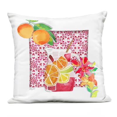 Stupell Mediterranean Sangria Drink Printed Outdoor Throw Pillow Design by Hillary Holt