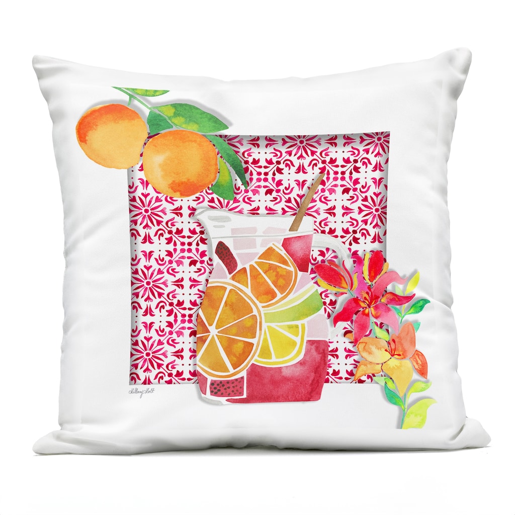Stupell Mediterranean Sangria Drink Printed Outdoor Throw Pillow Design by Hillary Holt