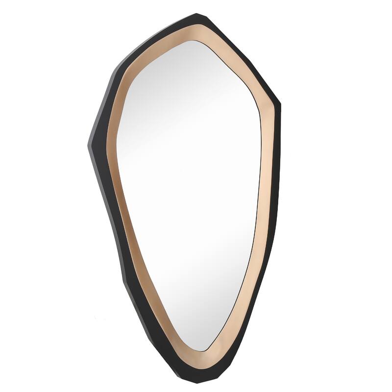 Modern Contemporary Black Gold Framed Wall Mirror Bathroom Mirror - Black/Gold - 27.6"W*1.2"D*H47.2"