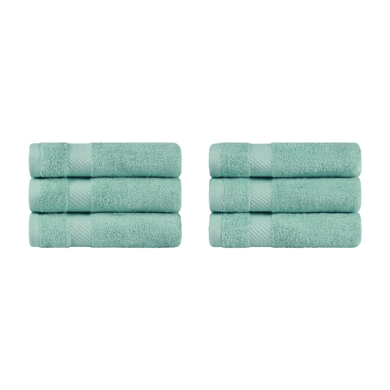 Superior Luxury Solid Highly Absorbent Egyptian Cotton Hand Towel - (Set of 6)