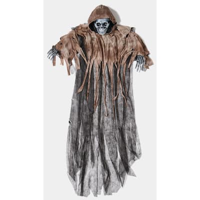 63" Hanging Brown Tye Halloween Reaper - N/A