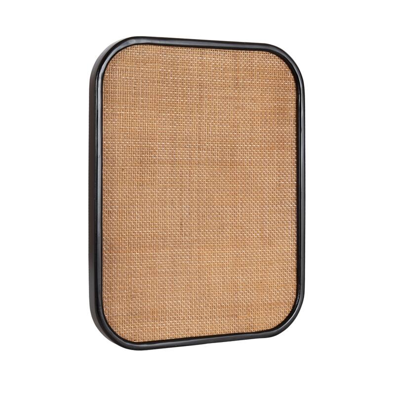 Kate and Laurel Planche Rattan Wall Pinboard - Black