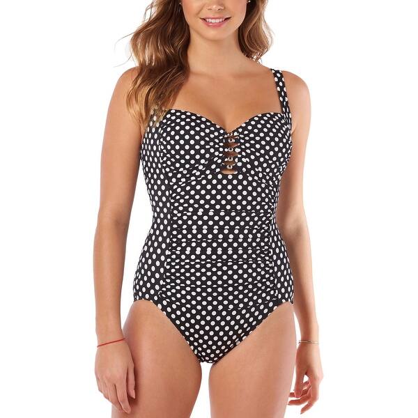 Shop Swim Solutions Shirred Tummy Control One Piece Swimsuit 10