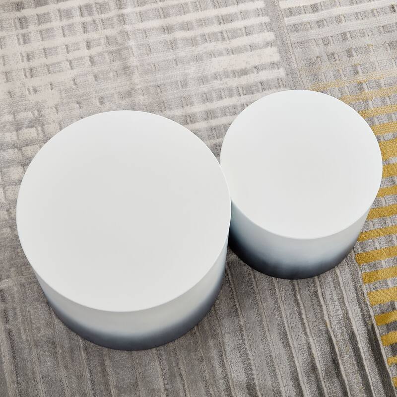 Round MDF with Veneer Side Table Coffee Table Nesting Table set of 2