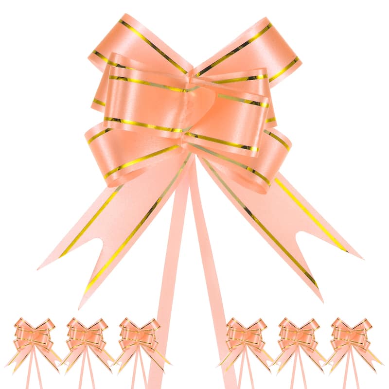 200pcs Ribbon Pull Bows Bows for Wedding Decorations - Orange - 3.74 Inch