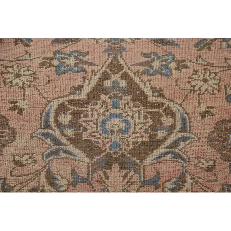 Traditional Kashan Persian Area Rug Handmade Vintage Wool Carpet - 7'11" x 10'10"