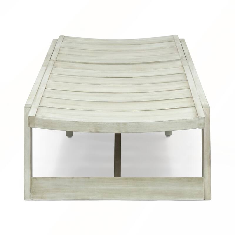 Adjustable Acacia Wood Chaise Lounge with Slat Paneling Outdoor