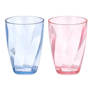 Clear Reusable Drinking Glasses Diagonal Texture Plastic Cup