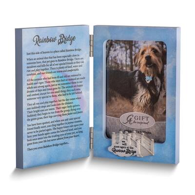 Curata Rainbow Bridge Wooden Memorial Hinged 3.5x5 Photo Frame