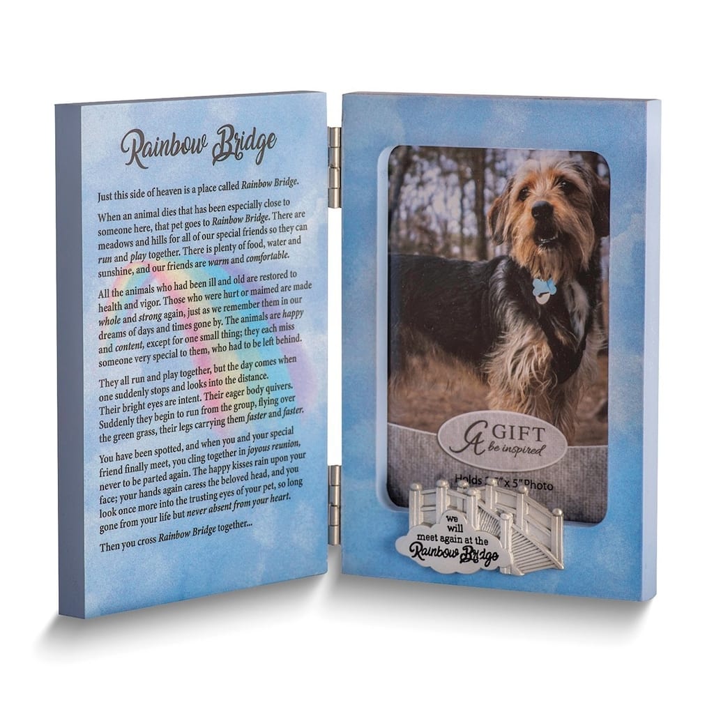 Curata Rainbow Bridge Wooden Memorial Hinged 3.5x5 Photo Frame