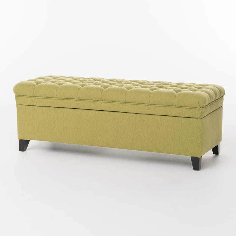 Juliana Fabric Storage Ottoman with Birch Legs