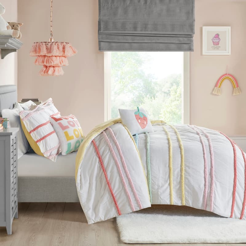 Mackenzie Cotton Duvet Cover Set with Chenille Trim by Intelligent Design Kids