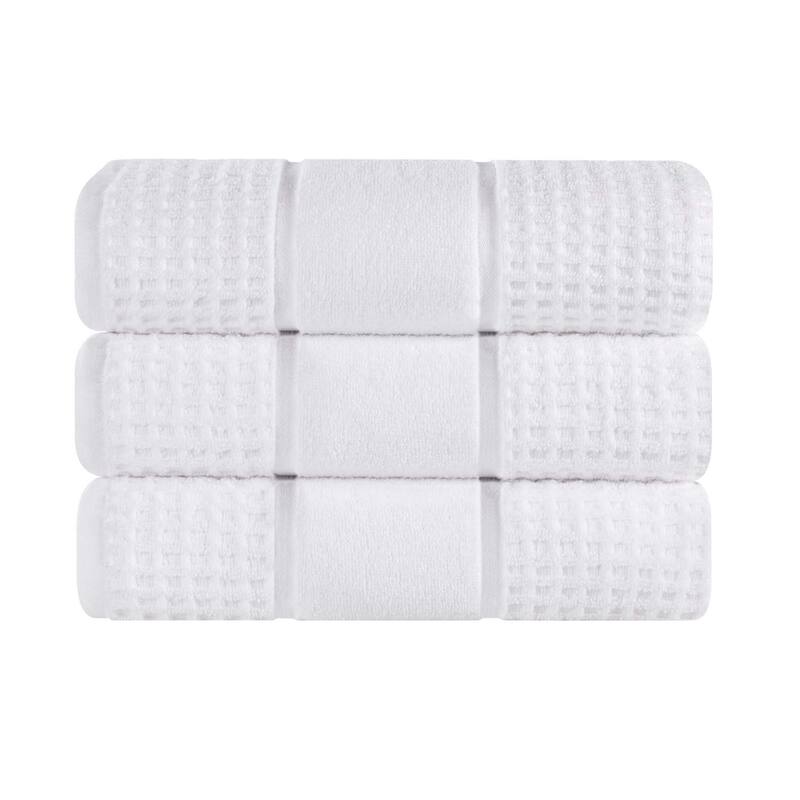 Superior Napa Zero Twist Cotton Soft Waffle Bath Towel Set of 3