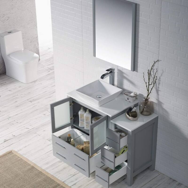 Blossom Sydney 42" Bathroom Vanity with Storage Side Cabinet & Mirrors