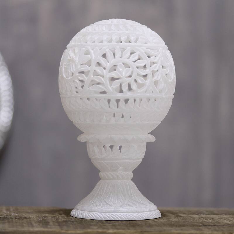 Novica Handmade Vine Dome Alabaster Tealight Holder