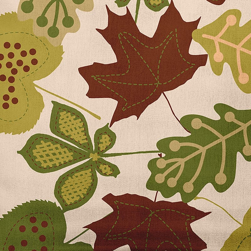 Fall Leaves Decorative Throw Pillow - 26" x 26" - Olive
