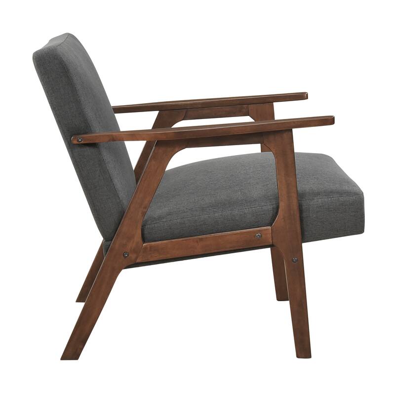 Dean 27" Textured Fabric Accent Chair - Solid Rubberwood Frame