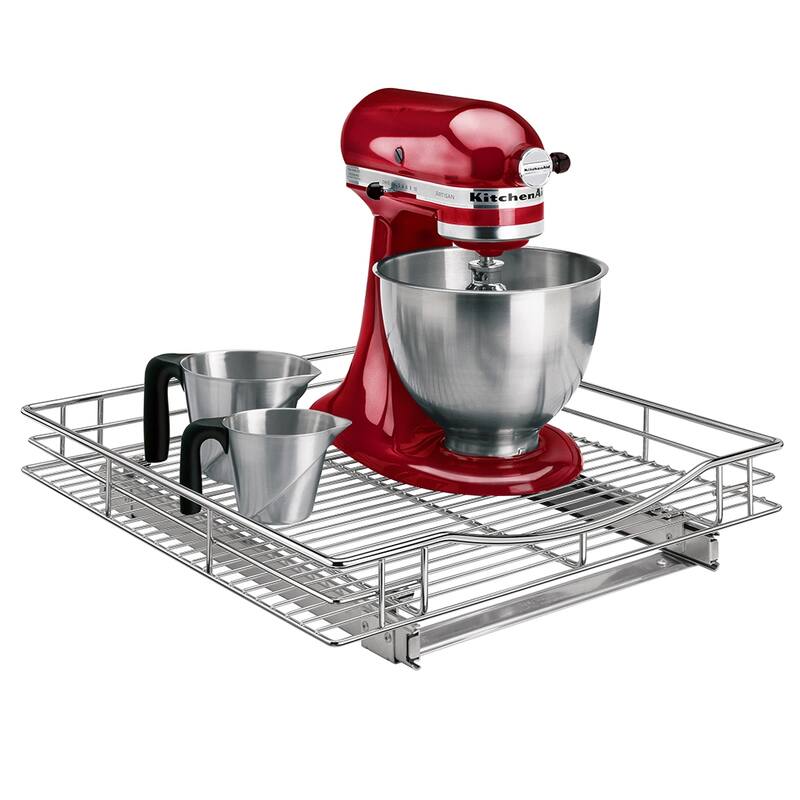 LYNK PROFESSIONAL® Pull Out Cabinet Organizer, 20"W x 21"D - Slide Out Drawers for Kitchen Cabinets - Chrome