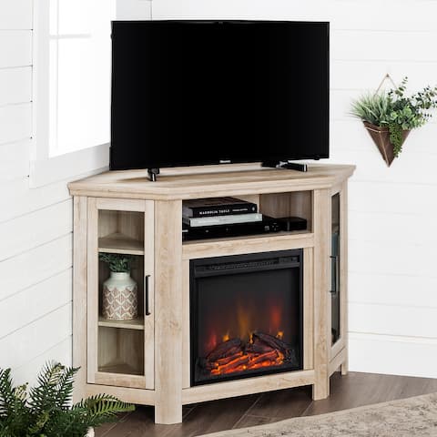 48-inch Corner Two Door Fireplace TV Stand Console
