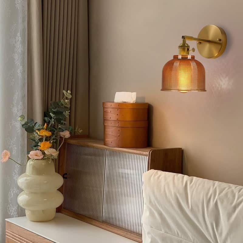 LED wall sconce gold wall light brass, copper, glass wall bulb