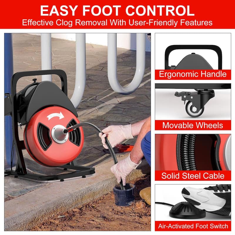Electric Drain Cleaning Machin, Auto Feed Sewer