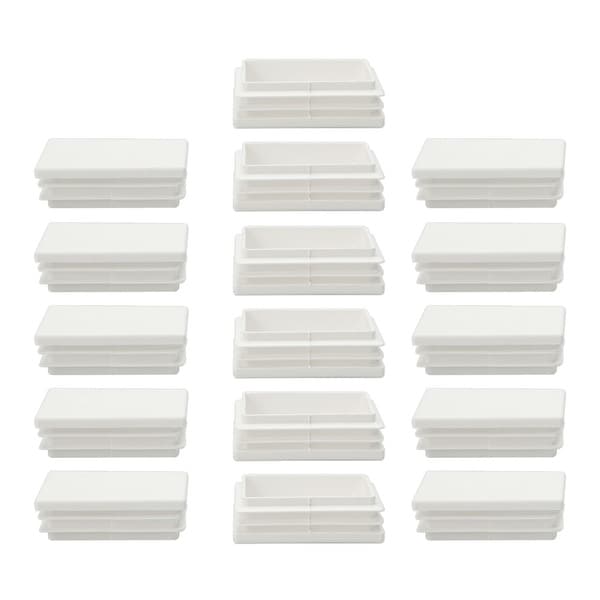 16pcs 40 x 60mm Plastic Rectangle Ribbed Tube Inserts End Cover Cap Furniture Desk Table Feet Floor Protector
