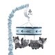 preview thumbnail 1 of 2, Lambs & Ivy Stay Wild Blue/Gray Fox & Owl Musical Baby Crib Mobile