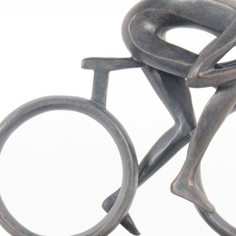 HomeRoots Minimalist Cyclist Cement Finish Statue - 3.5' X '7' X '8.5