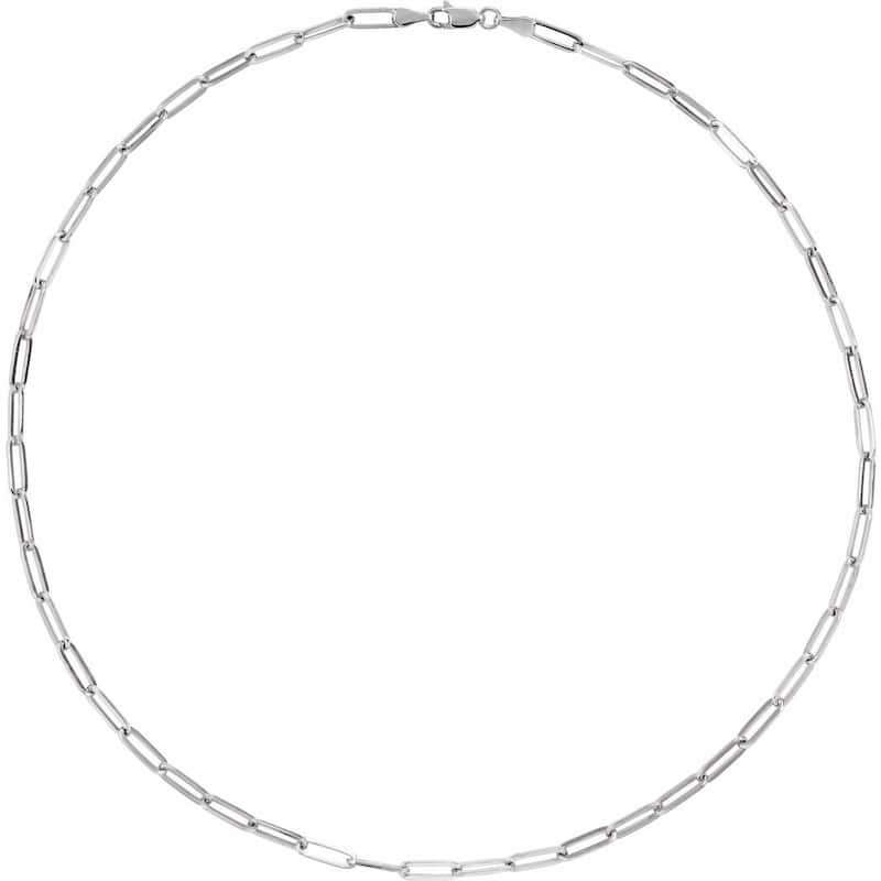 Curata 925 Sterling Silver 3.85mm Elongated Paperclip Link Chain