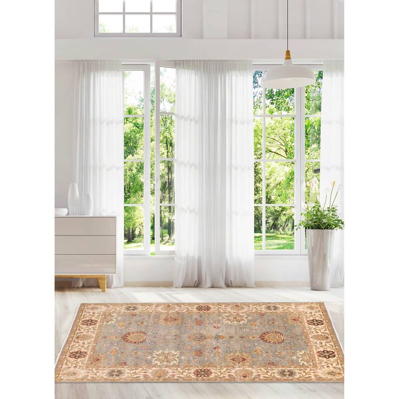 ECARPETGALLERY Hand-knotted Jules Serapi Light Denim Blue Wool Rug - 5'11 x 9'0