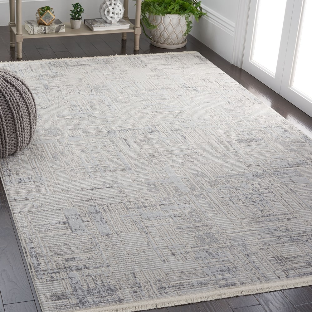 SAFAVIEH Whisper Mahtab Contemporary Fringe Rug