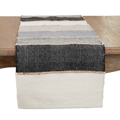 Jute Accent Stripe Table Runner - 16"x72"