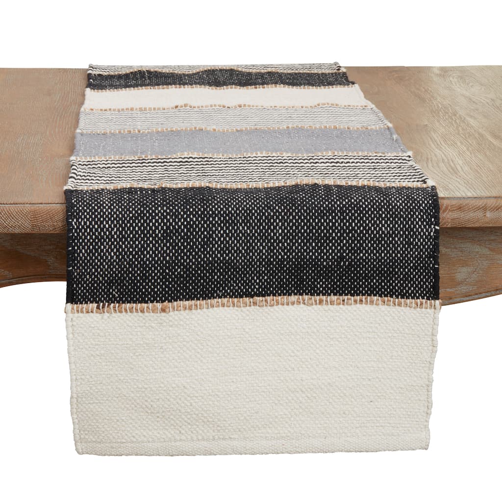 Jute Accent Stripe Table Runner - 16"x72"