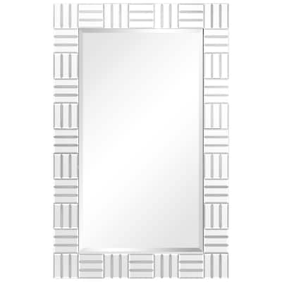 Subway Tile Chromatic Rectangular Beveled Framed Wall Mirror - 28" x 44" x 1.3"