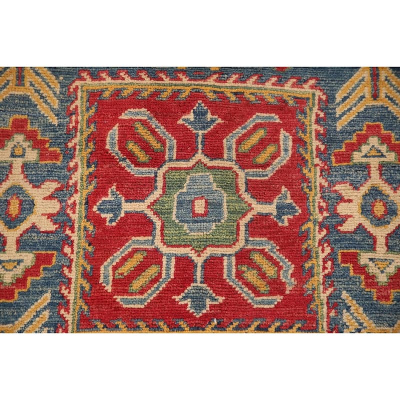 Geometric Kazak Oriental Area Rug Handmade Bedroom Wool Carpet - 6'7" x 10'0"