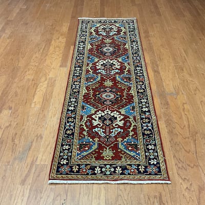 HERAT ORIENTAL Hand-knotted Indo Bakhshayesh Wool Runner - 2'6" x 8'
