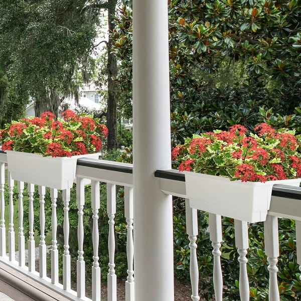 Pure Garden 20.75in Railing Planter - 6-Gal Outdoor Flower Box - On Sale -  Bed Bath & Beyond - 40381516