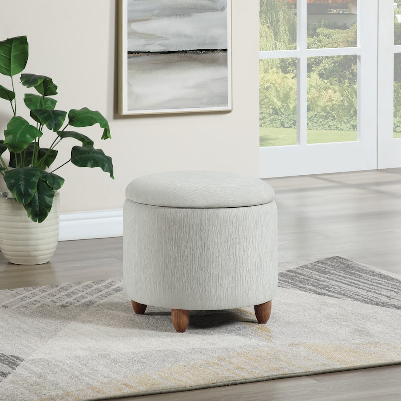 Lyra Storage Ottoman with Medium Oak Legs