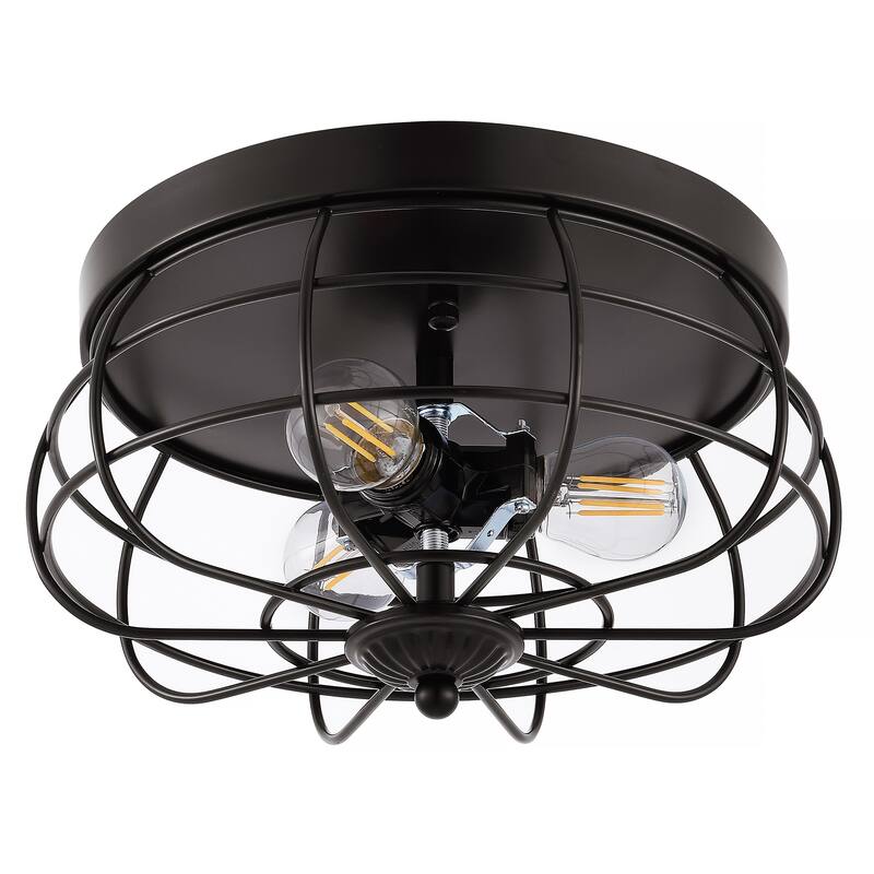 GetLedel 11-inch Farmhouse 3-Light Drum Flush Mount Ceiling Light
