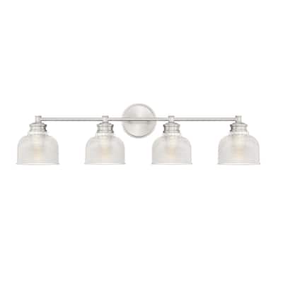 Meridian M80036 4 Light 32" Wide Bathroom Vanity Light with Halophane