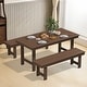 preview thumbnail 10 of 58, 3-Piece HDPE Outdoor Dining Set with Umbrella Hole Table and Two 2-Person Benches