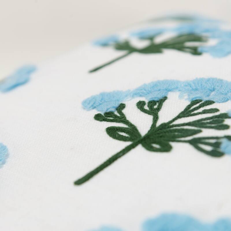 Rizzy Home Transitional Ivory/Blue Down Filled Pillow - 20" x 20"