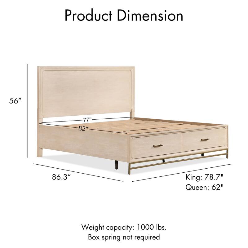 Furniture of America Drayden Transitional Solid Wood Platform Bed Frame with Footboard Drawers