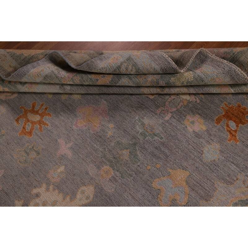 Floral Oushak Vegetable Dye Area Rug Handmade Wool Carpet - 8'4" x 9'9"