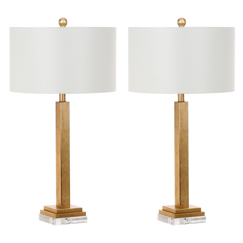 SAFAVIEH Lighting 30-inch Perri Crystal Base Table Lamp (Set of 2) - 16"x16"x30"