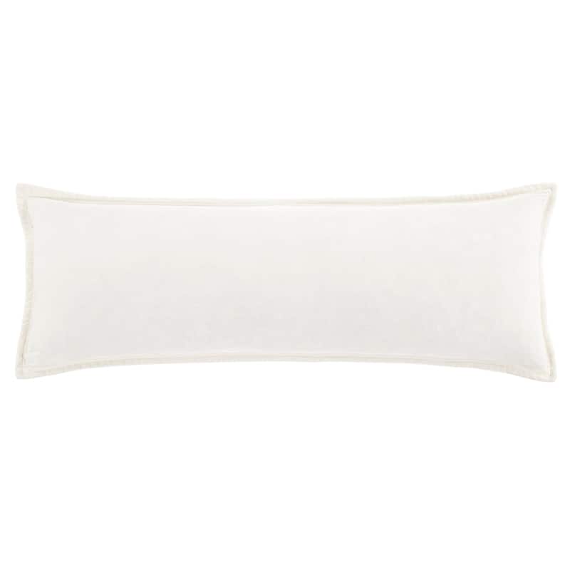 HiEnd Accents Stella Faux Silk Velvet Romantic Western Long Lumbar Pillow, 14"x42" - Stone